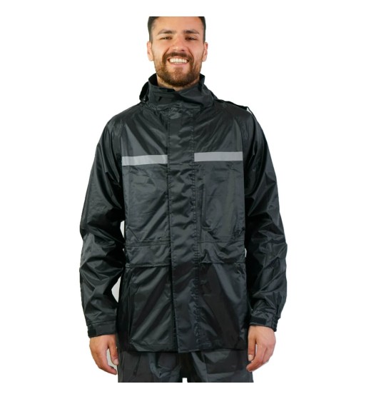 E34 Set Impermeable Deportivo Negro